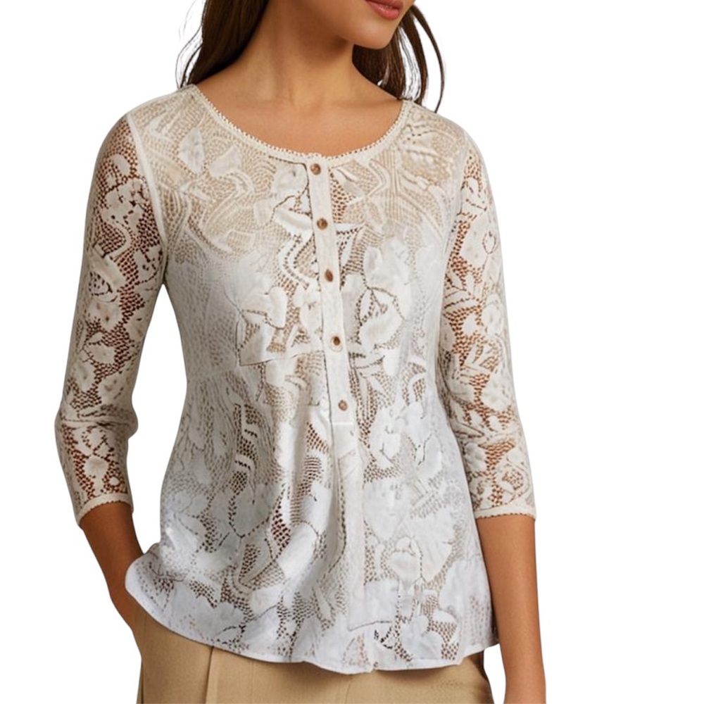 Free People Lace Blouse Women XS Feminine Bohemian Peplum Cottagecore Romantic